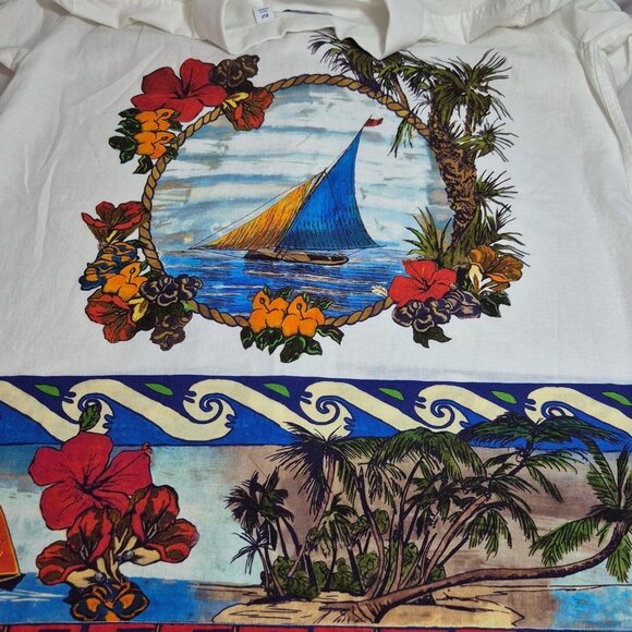 Caribbean Men' Shirt Size XLT Tall Linen Blend Short Sleeve button Up White (39) - Picture 5 of 12